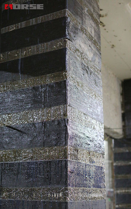 Carbon fiber fabric reinforced concrete column