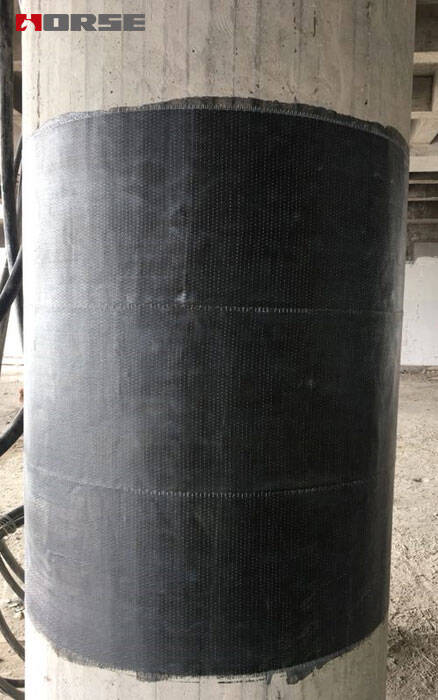 column wrapping with carbon fiber fabric