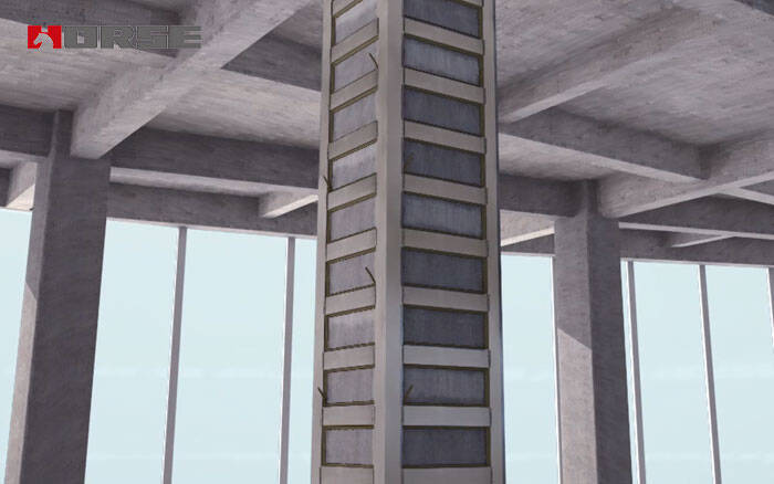 Steel jacketing of the column