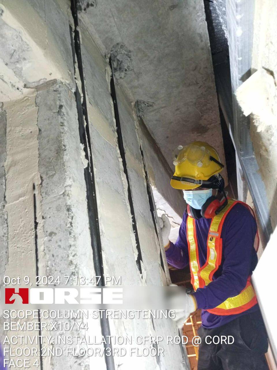 Columnas reforzadas con barras de fibra de carbono