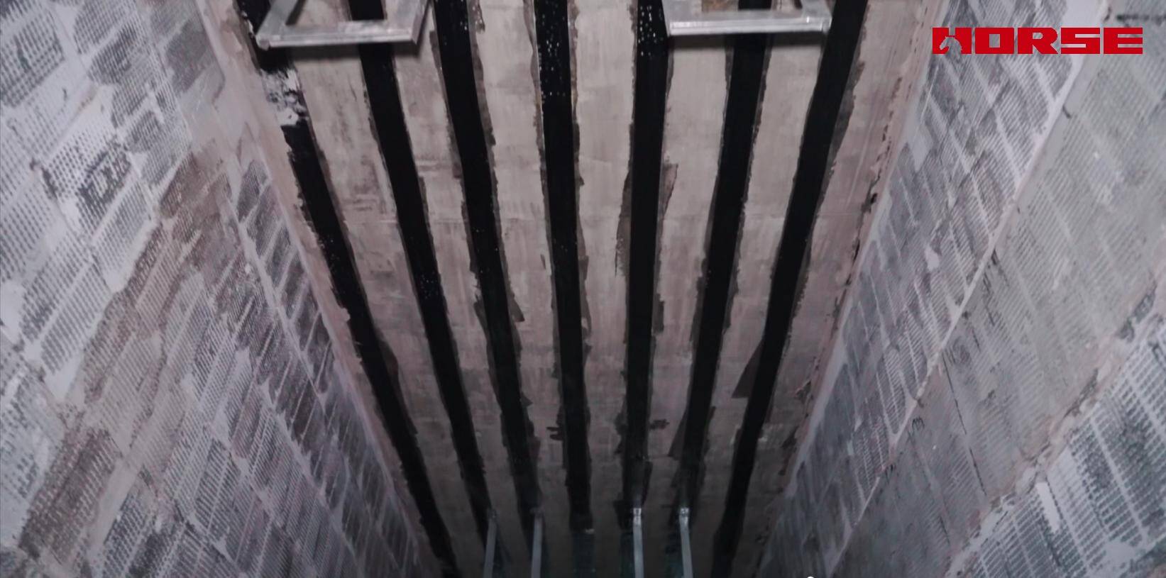 Refuerzo de Centro de Cruceros de Hormigón con Fibra de Carbono