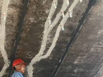 Reparar grieta de concreto del puente con adhesivo de inyección estructural