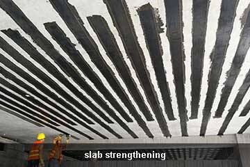 concreto armado con fibra de carbono