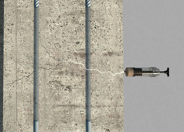 inyección epoxi para reparación de grietas de concreto