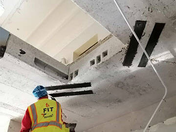 Refuerzo De Losa De Hormigón Con Aberturas Mediante Fibra De Carbono